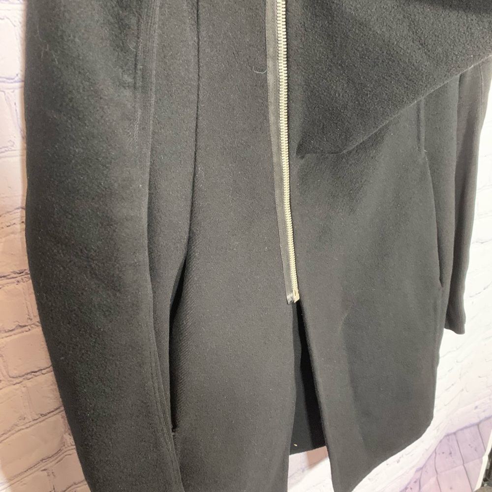 Rick Owens Eileen Cashmere & Wool Funnel Coat Black Size 6 Preppy Quiet Luxury - Picture 4 of 11
